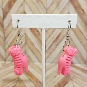 Fashion Doll Heels (Shoes) Earrings - Pink